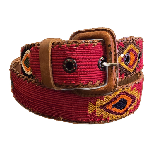 Guatemalan Red Belt Silk Embroidery