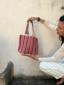 Handmade Wayuu Shopping Bag Fuchsia & Bordeaux
