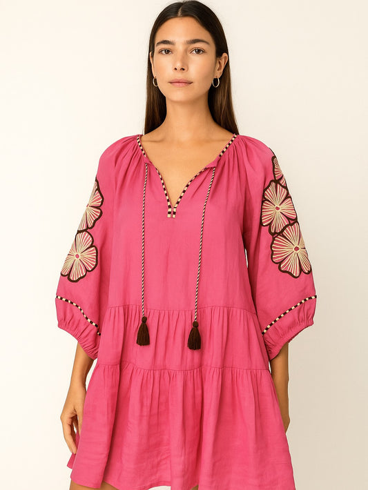 Stripe Flower Santorini Dress