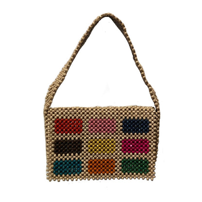 Wood Beads Shoulder Bag