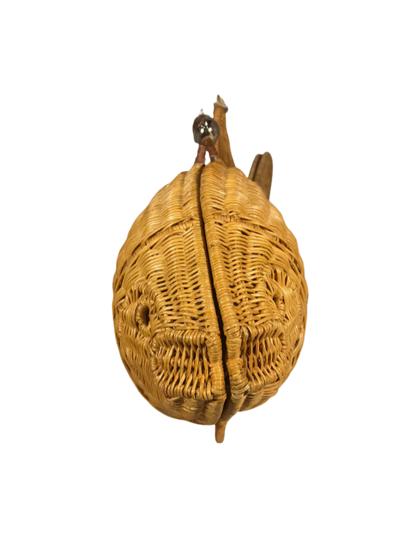Woven fish-shaped clutch bag 