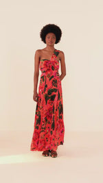 Load and play video in Gallery viewer, Orange Blooming Garden Maxi Dress
