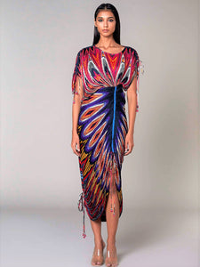 Micropleated Kaftan dress