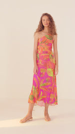 Load and play video in Gallery viewer, Orange Ombre Forest Midi Dress
