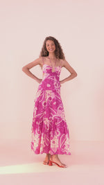 Load and play video in Gallery viewer, Pink Tropical Groove Maxi Dress

