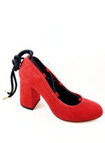 Load image into Gallery viewer, Piluca Passion Red suede block heel pumps
