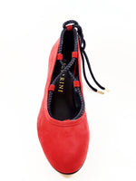 Load image into Gallery viewer, Piluca Passion Red suede block heel pumps
