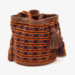Load image into Gallery viewer, Handmade Small Crossbody Wayuu Orange &amp; Navy
