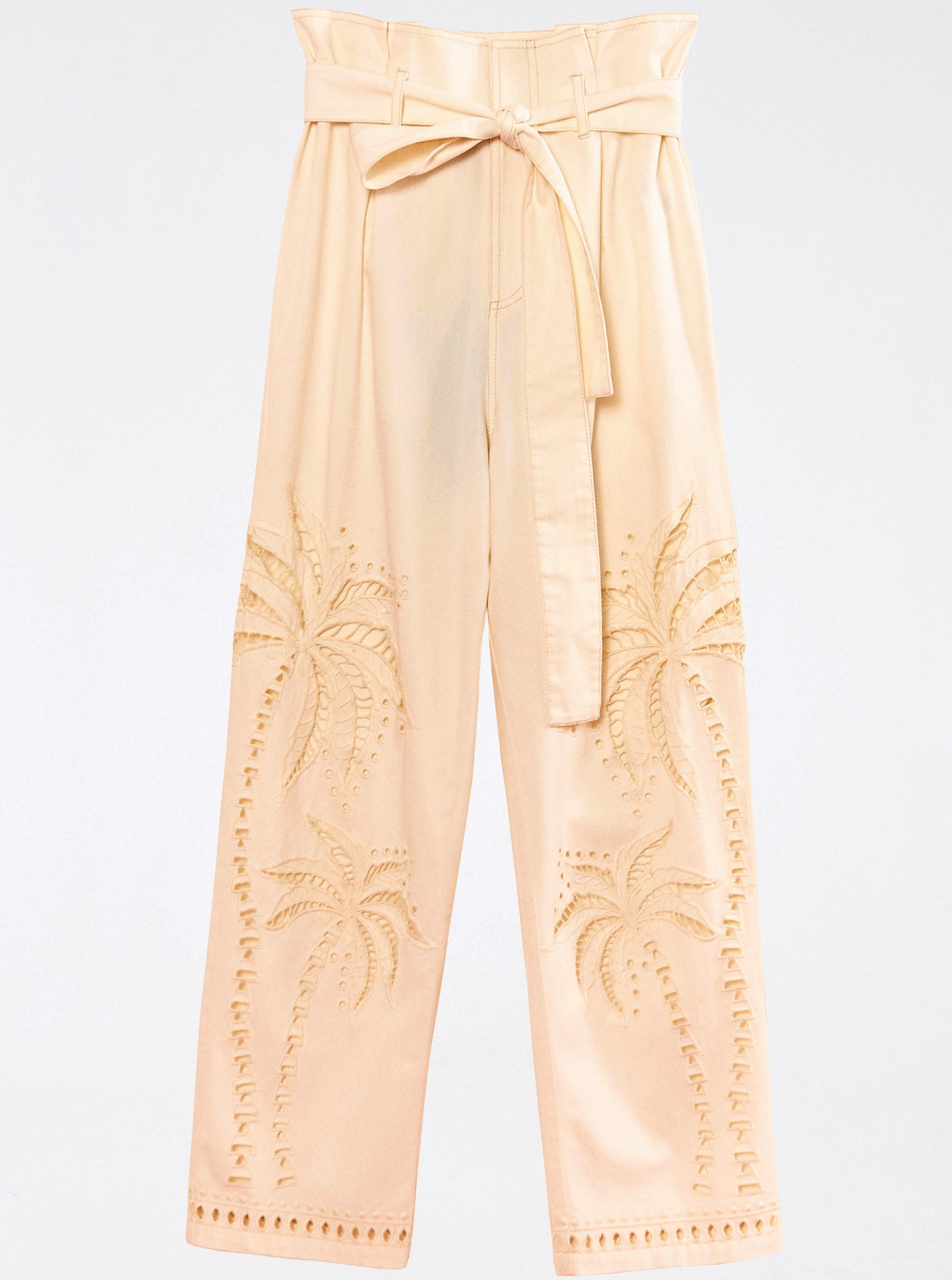 Palm Tree Embroidered Pants