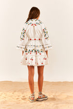 Load image into Gallery viewer, Pitanga Embroidered Belted Mini Dress
