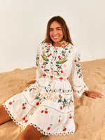 Load image into Gallery viewer, Pitanga Embroidered Belted Mini Dress
