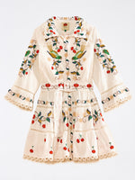 Load image into Gallery viewer, Pitanga Embroidered Belted Mini Dress
