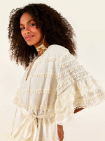 Load image into Gallery viewer, Off-White Embroidered Trim Midi Dress
