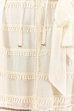 Load image into Gallery viewer, Off-White Embroidered Trim Midi Dress

