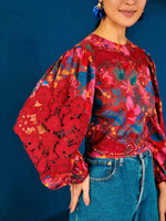 Load image into Gallery viewer, Red Wild Life Blouse
