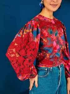Red Wild Life Blouse