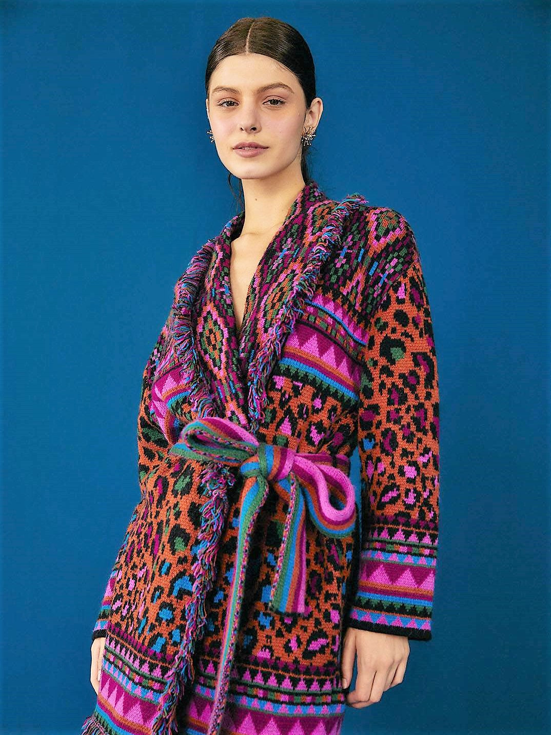Red Ainika Tapestry Cardigan