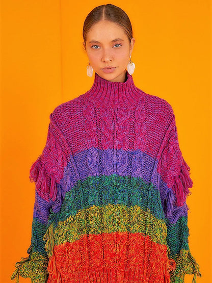 Multicolored Yarn Sweater