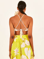 Load image into Gallery viewer, White Flower Crop Top
