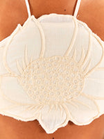 Load image into Gallery viewer, White Flower Crop Top
