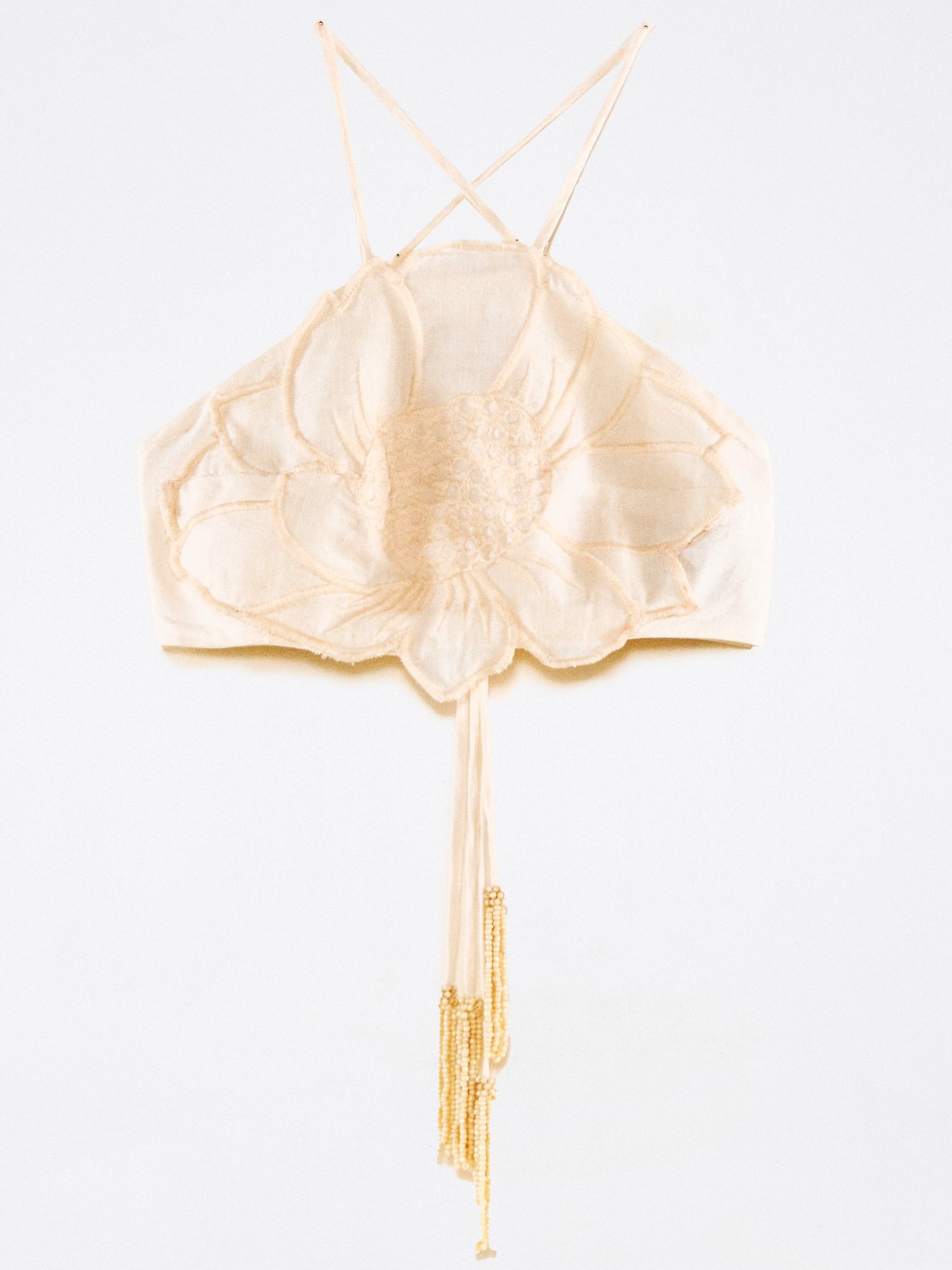 White Flower Crop Top