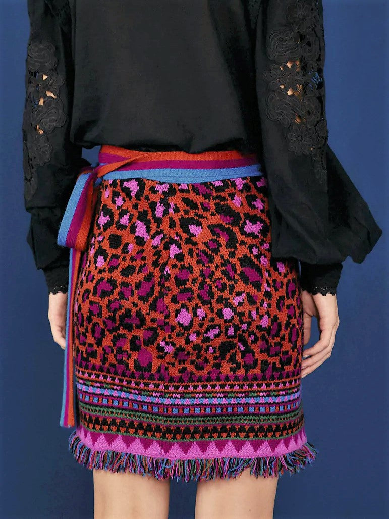 Red Ainika Tapestry Sweater Skirt