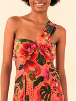Load image into Gallery viewer, Orange Blooming Garden Maxi Dress
