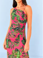 Load image into Gallery viewer, Pink Leaves Midi Dress
