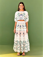 Load image into Gallery viewer, Summer Garden Embroidered Maxi Skirt
