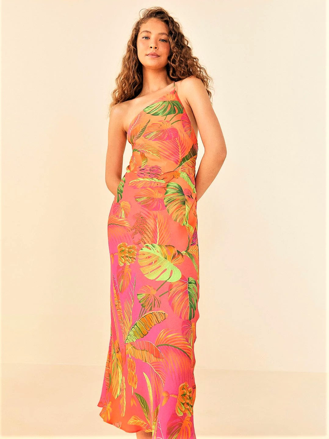 Orange Ombre Forest Midi Dress