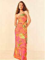 Load image into Gallery viewer, Orange Ombre Forest Midi Dress
