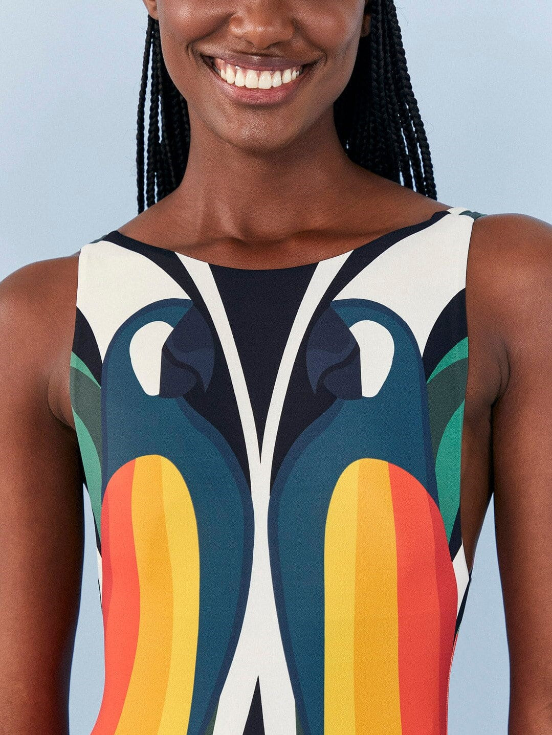 Macaw Stripes One Piece Swimsuit Folklorious