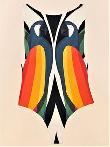 Macaw Stripes One Piece Swimsuit