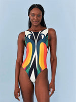 Load image into Gallery viewer, Macaw Stripes One Piece Swimsuit
