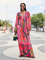 Load image into Gallery viewer, Pink Cool Leopards Maxi Dress
