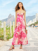 Load image into Gallery viewer, Pink Tropical Groove Maxi Dress
