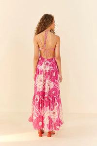 Pink Tropical Groove Maxi Dress