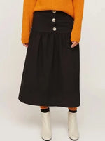 Load image into Gallery viewer, Tiered Skirt in Black by Rita Row
