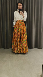 Load and play video in Gallery viewer, Maxi African Print skirt
