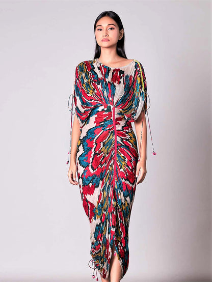 Micropleated Kaftan dress