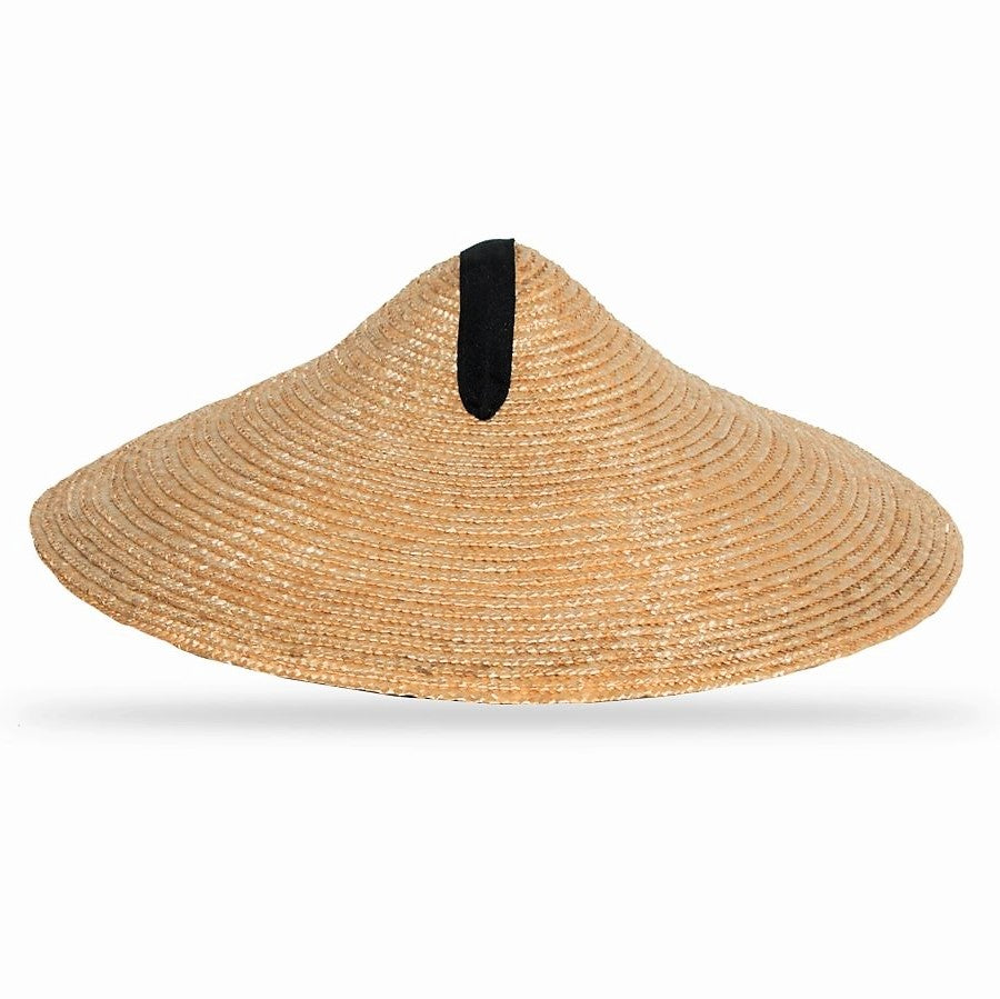 Asian conical Handwoven natural wheat straw hat