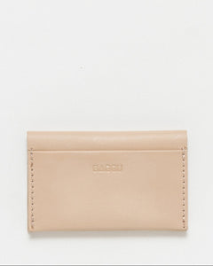 Leather simple credit card holder tan