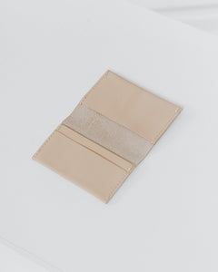 Leather simple credit card holder tan