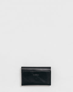 Leather simple credit card holder black