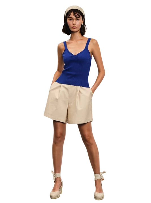 Beige cotton shorts