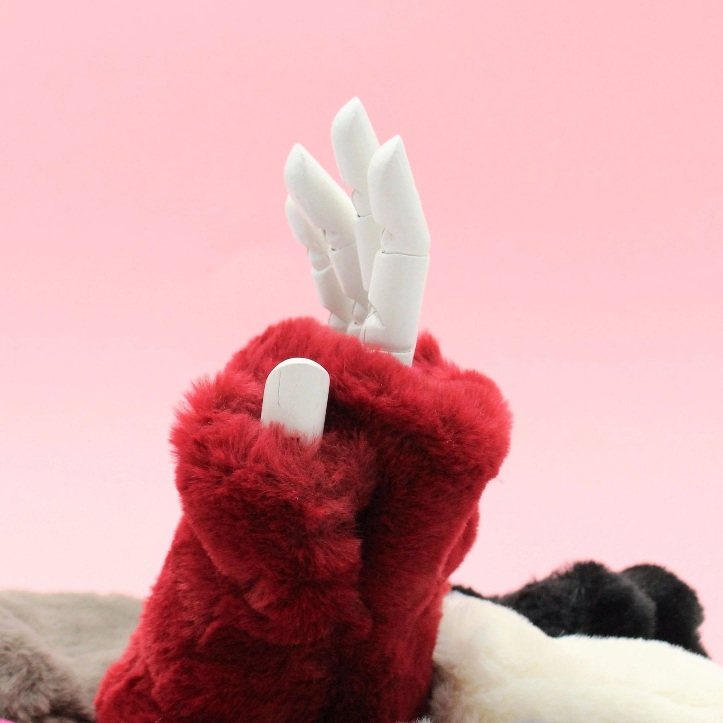 Fingerless mittens in Faux fur