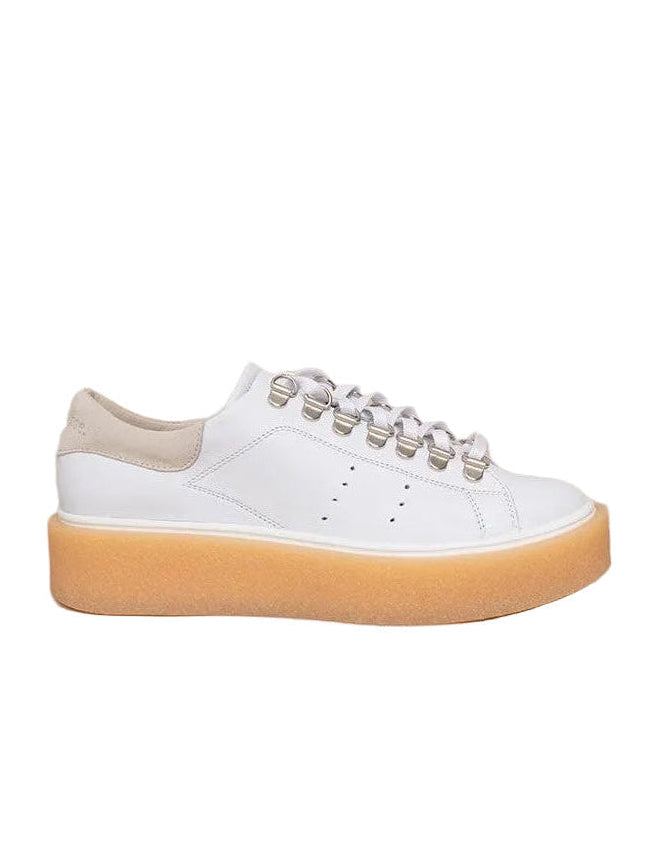 white leather platform sneaker