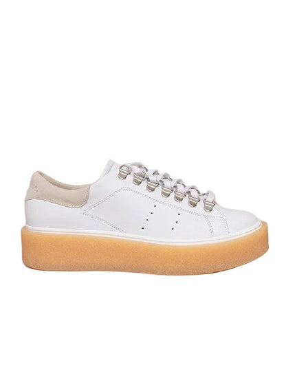 white leather platform sneaker