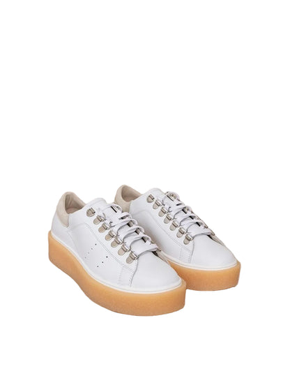 white leather platform sneaker