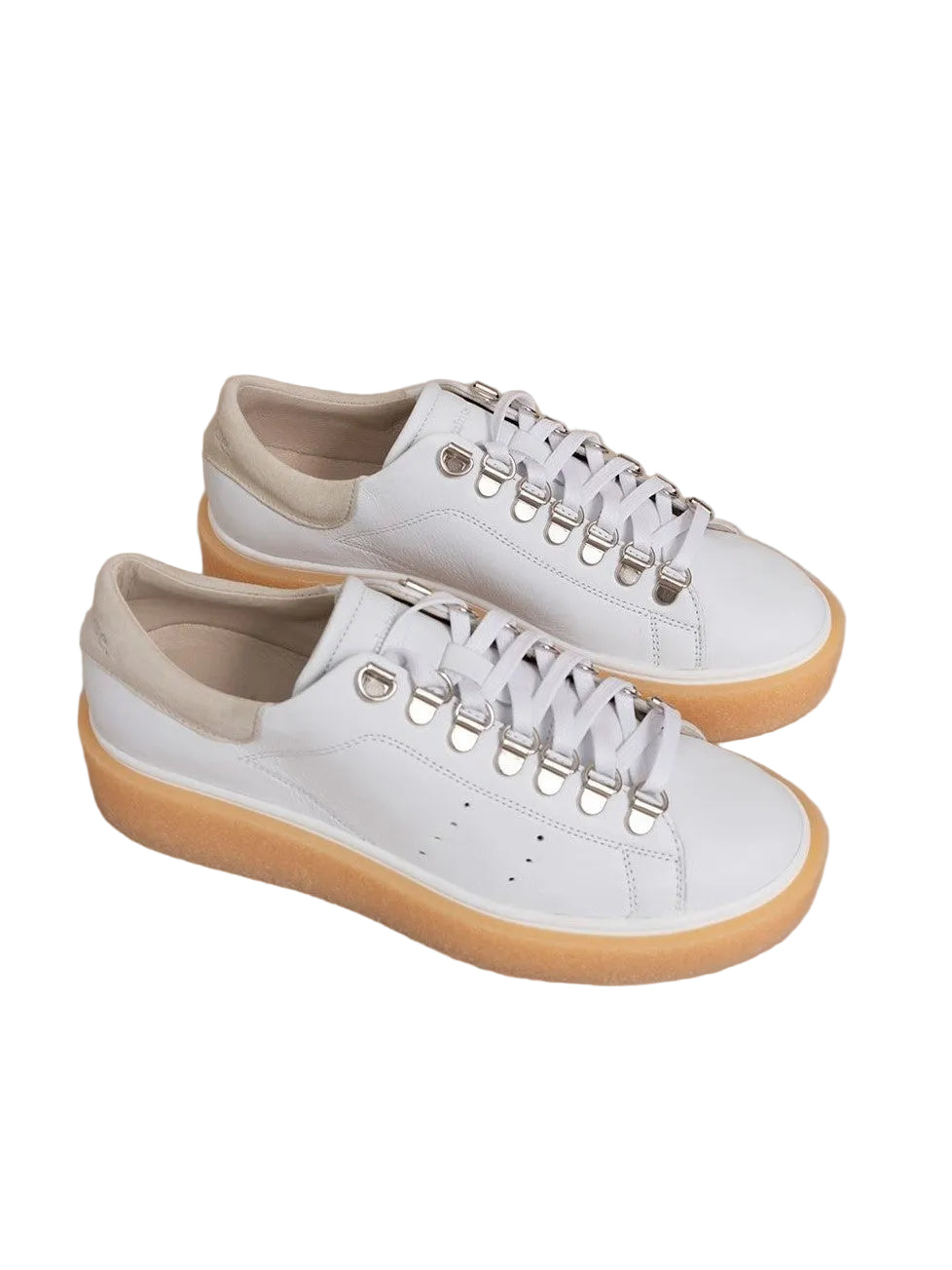 white leather platform sneaker